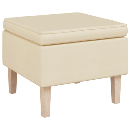 Fauteuil Met Schommelpoten En Voetenbank Stof Kleurig Crème Met voetensteun