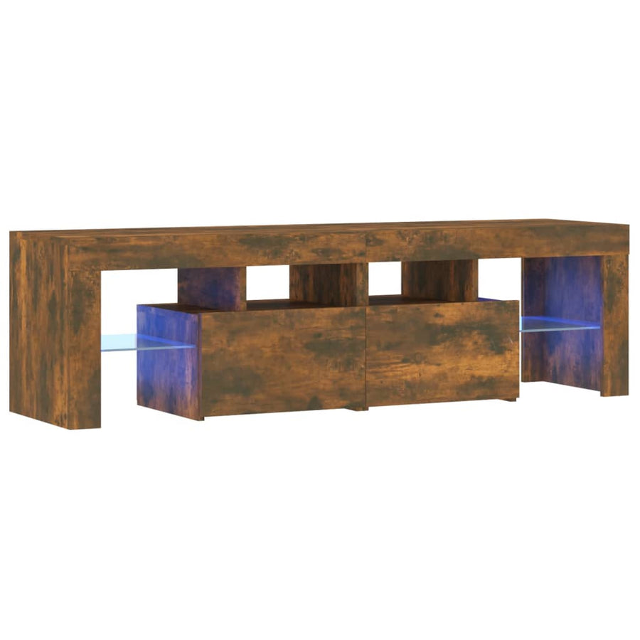 Tv-meubel LED-verlichting 140x36,5x40 cm gerookt eikenkleurig Gerookt eiken