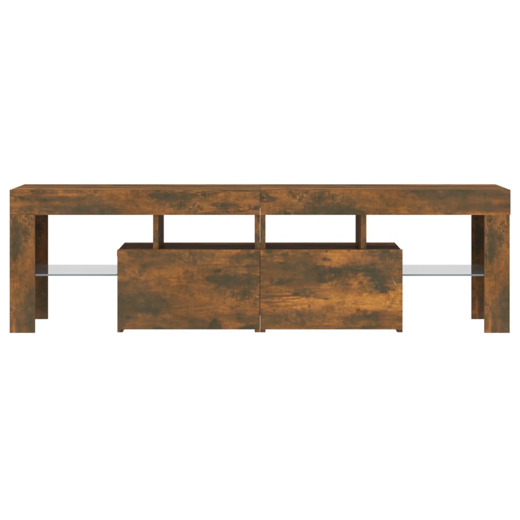 Tv-meubel LED-verlichting 140x36,5x40 cm gerookt eikenkleurig Gerookt eiken