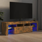 TV cabinet LED lighting 140x36.5x40 cm smoked oak color