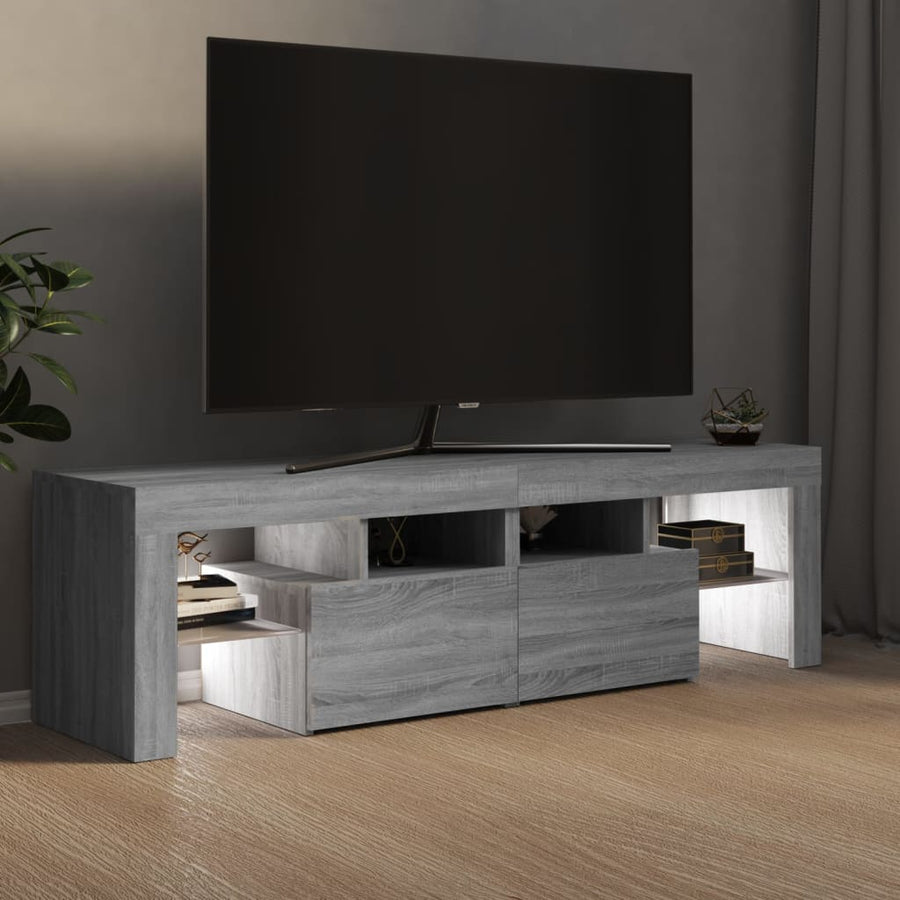 Tv-Meubel Met Led-Verlichting 40X36,5X40 Cm Eiken Grijs sonoma
