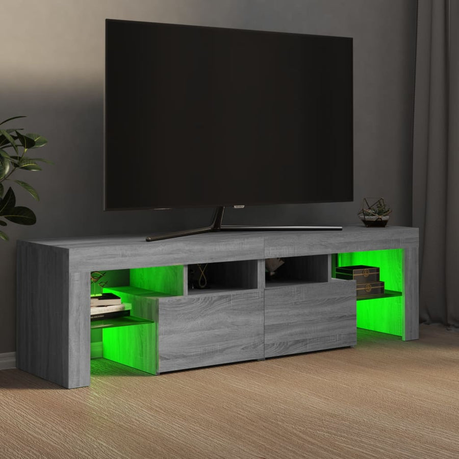 Tv-Meubel Met Led-Verlichting 40X36,5X40 Cm Eiken Grijs sonoma