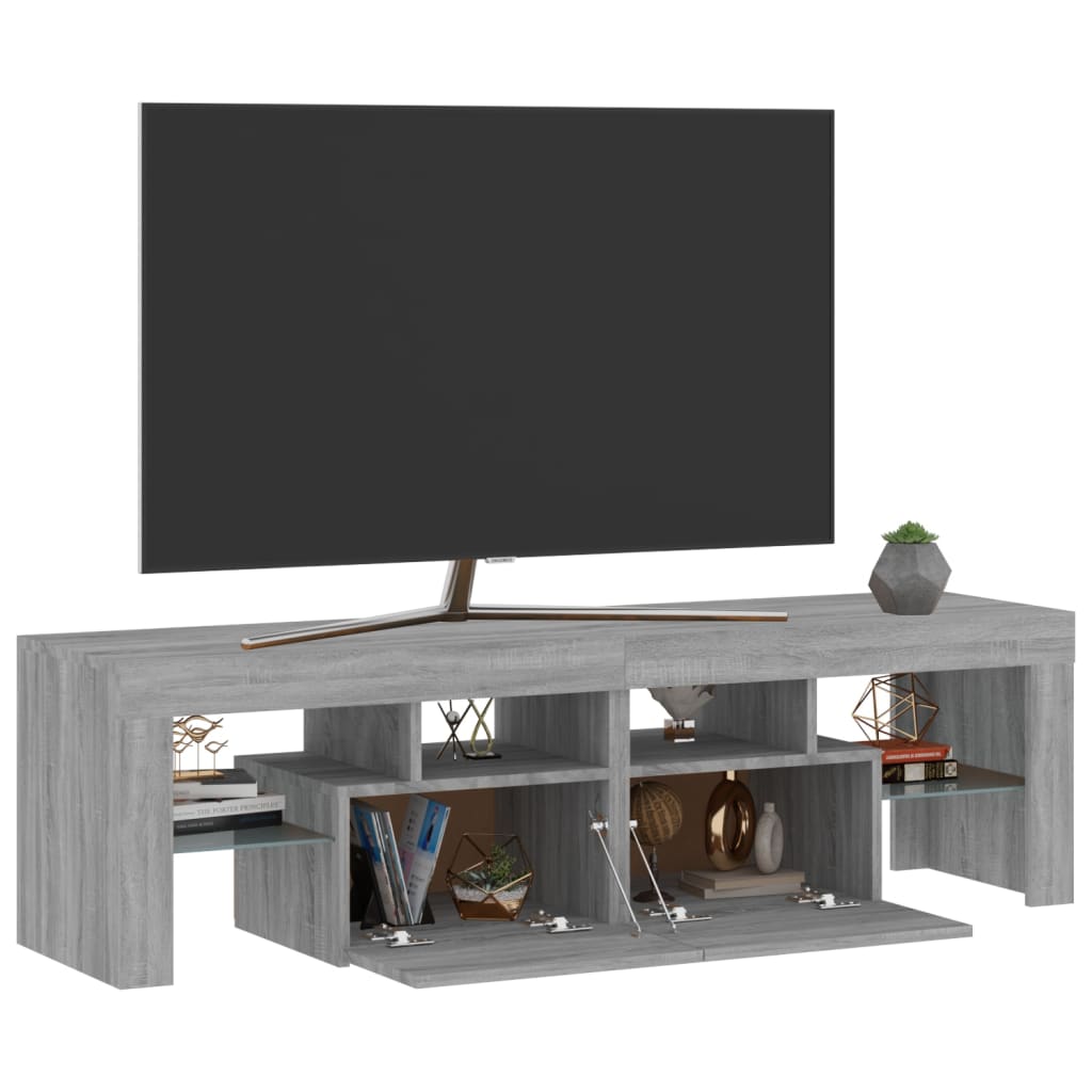 Tv-Meubel Met Led-Verlichting 40X36,5X40 Cm Eiken Grijs sonoma