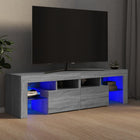 TV Cabinet with LED lighting 140x36.5x40 cm grey Sonoma oak