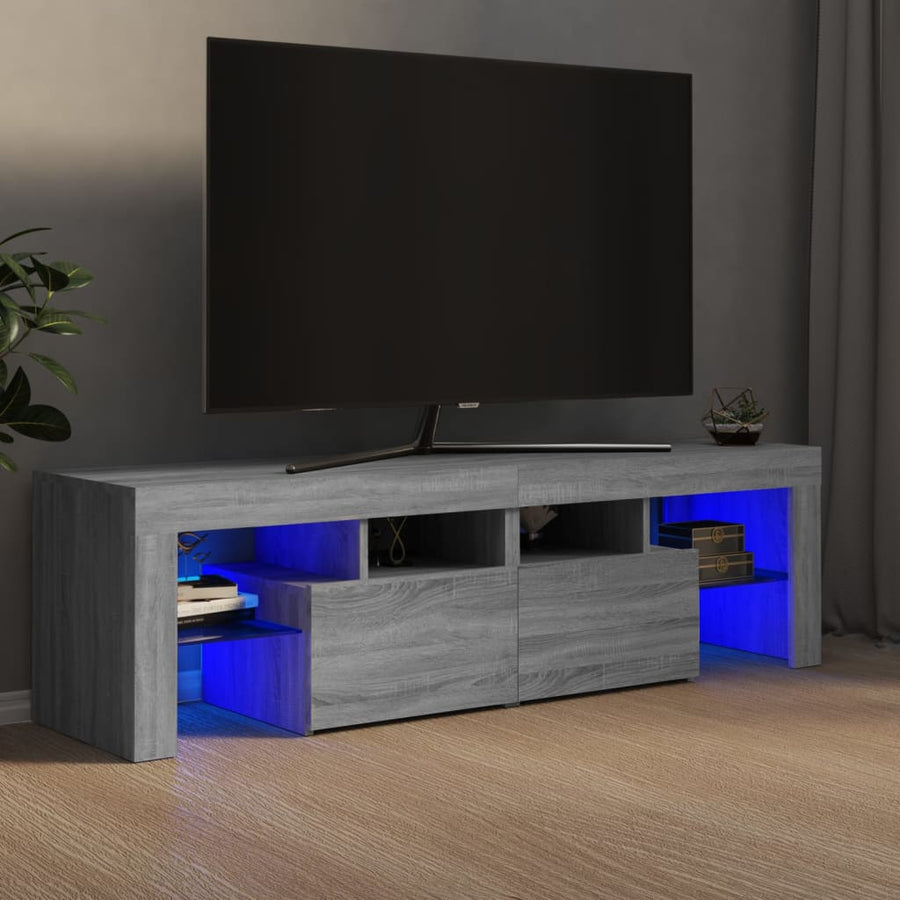 Tv-Meubel Met Led-Verlichting 40X36,5X40 Cm Eiken Grijs sonoma