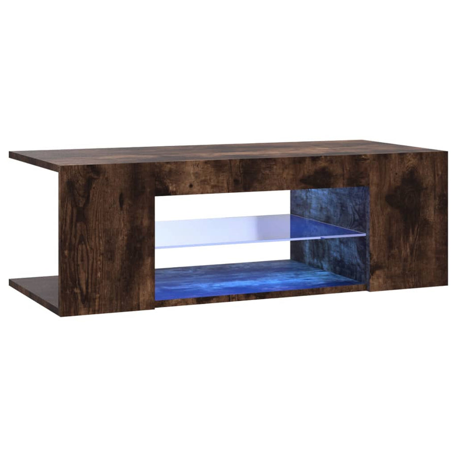 Tv-Meubel Met Led-Verlichting 90X39X30 Cm Kleurig Gerookt eiken