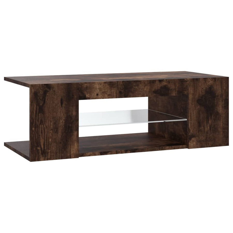 Tv-Meubel Met Led-Verlichting 90X39X30 Cm Kleurig Gerookt eiken