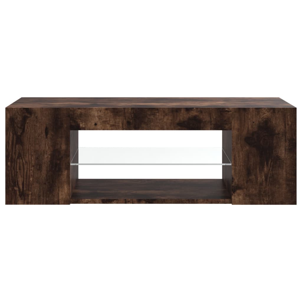 Tv-Meubel Met Led-Verlichting 90X39X30 Cm Kleurig Gerookt eiken