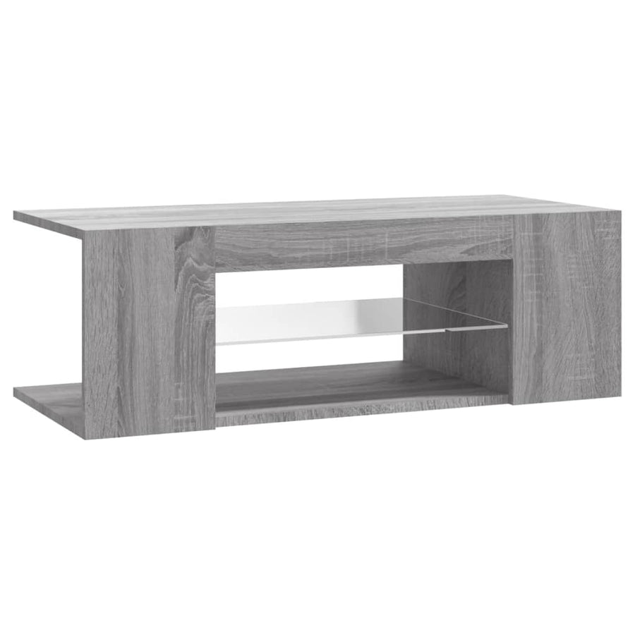Tv-Meubel Met Led-Verlichting 90X39X30 Cm Eiken Grijs sonoma
