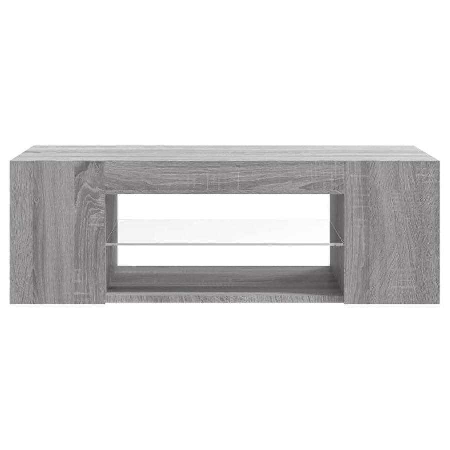 Tv-Meubel Met Led-Verlichting 90X39X30 Cm Eiken Grijs sonoma