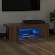 Tv-meubel 90x39x30 cm bruin eikenkleur led