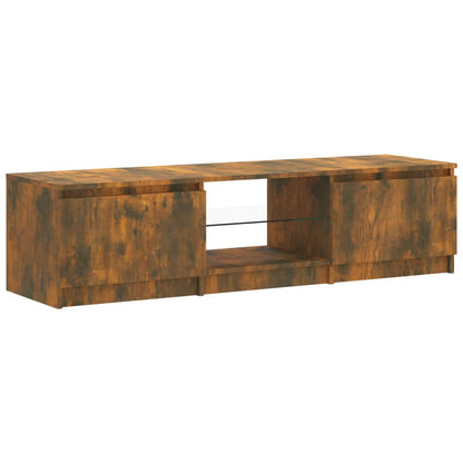 Tv-meubel LED-verlichting 140x40x35,5 cm gerookt eikenkleurig 140 x 40 x 35.5 cm Gerookt eiken
