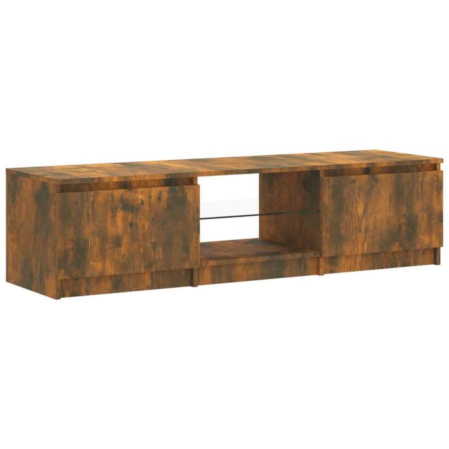 Tv-meubel LED-verlichting 140x40x35,5 cm gerookt eikenkleurig 140 x 40 x 35.5 cm Gerookt eiken