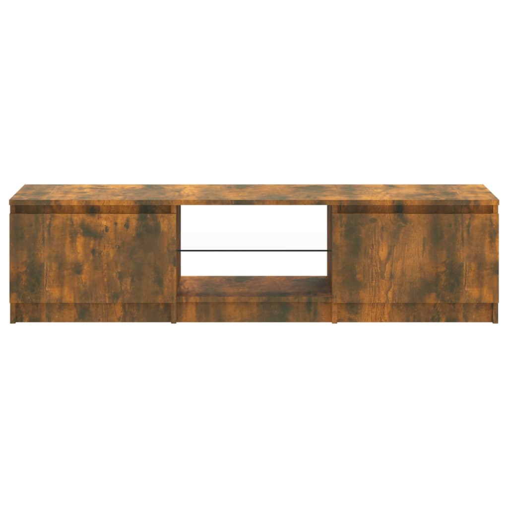 Tv-meubel LED-verlichting 140x40x35,5 cm gerookt eikenkleurig 140 x 40 x 35.5 cm Gerookt eiken