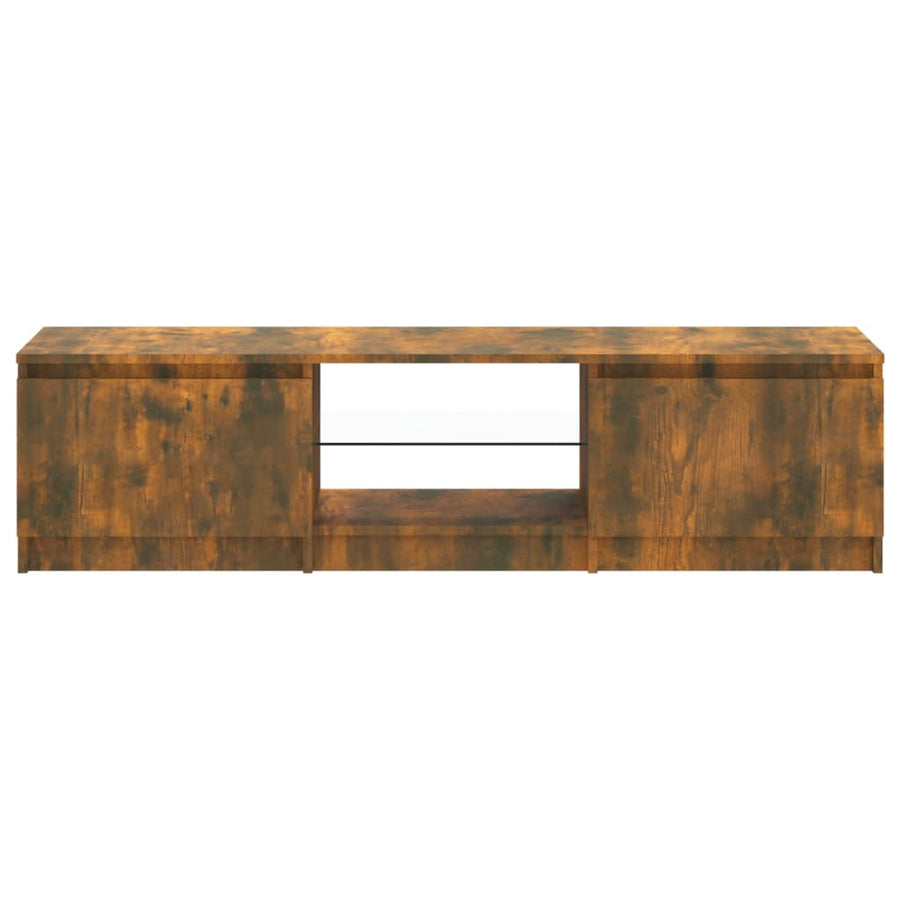 Tv-meubel LED-verlichting 140x40x35,5 cm gerookt eikenkleurig 140 x 40 x 35.5 cm Gerookt eiken