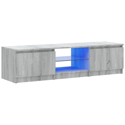 Tv-Meubel Met Led-Verlichting 140X40X35,5 Cm Grijs Sonoma Eiken 140 x 40 x 35.5 cm
