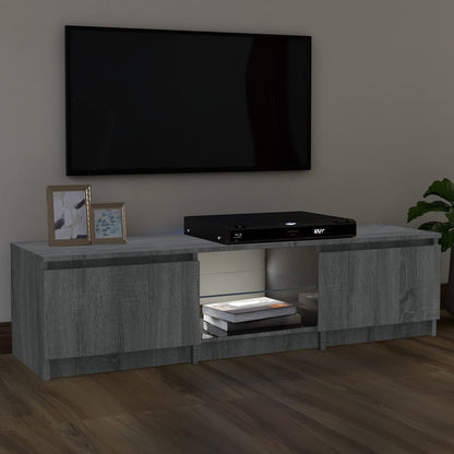 Tv-Meubel Met Led-Verlichting 140X40X35,5 Cm Grijs Sonoma Eiken 140 x 40 x 35.5 cm