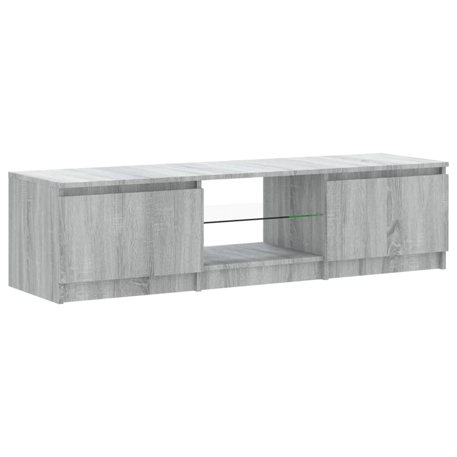 Tv-Meubel Met Led-Verlichting 140X40X35,5 Cm Grijs Sonoma Eiken 140 x 40 x 35.5 cm