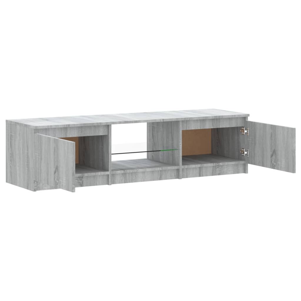 Tv-Meubel Met Led-Verlichting 140X40X35,5 Cm Grijs Sonoma Eiken 140 x 40 x 35.5 cm