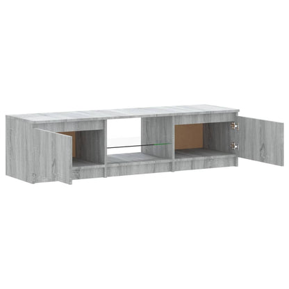 Tv-Meubel Met Led-Verlichting 140X40X35,5 Cm Grijs Sonoma Eiken 140 x 40 x 35.5 cm