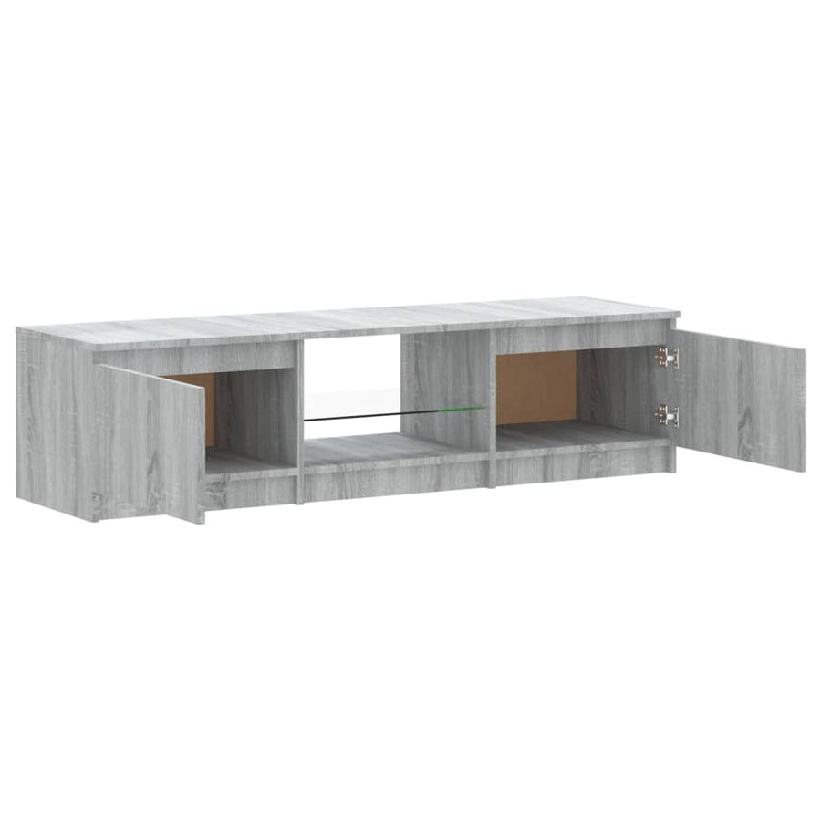 Tv-Meubel Met Led-Verlichting 140X40X35,5 Cm Grijs Sonoma Eiken 140 x 40 x 35.5 cm