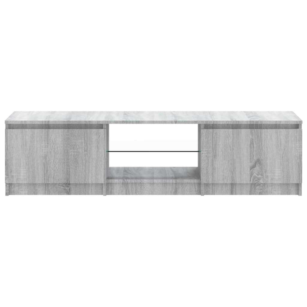 Tv-Meubel Met Led-Verlichting 140X40X35,5 Cm Grijs Sonoma Eiken 140 x 40 x 35.5 cm