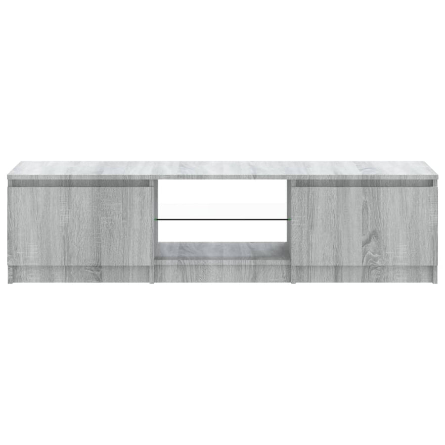 Tv-Meubel Met Led-Verlichting 140X40X35,5 Cm Grijs Sonoma Eiken 140 x 40 x 35.5 cm