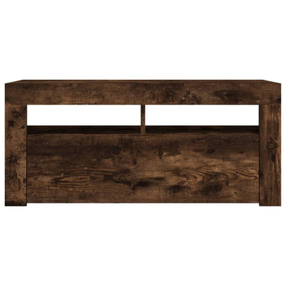 Tv-meubel met LED-verlichting 90x35x40 cm gerookt eikenkleurig Gerookt eiken