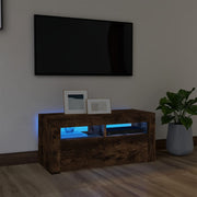 Tv-meubel 90x35x40 cm gerookt eiken led