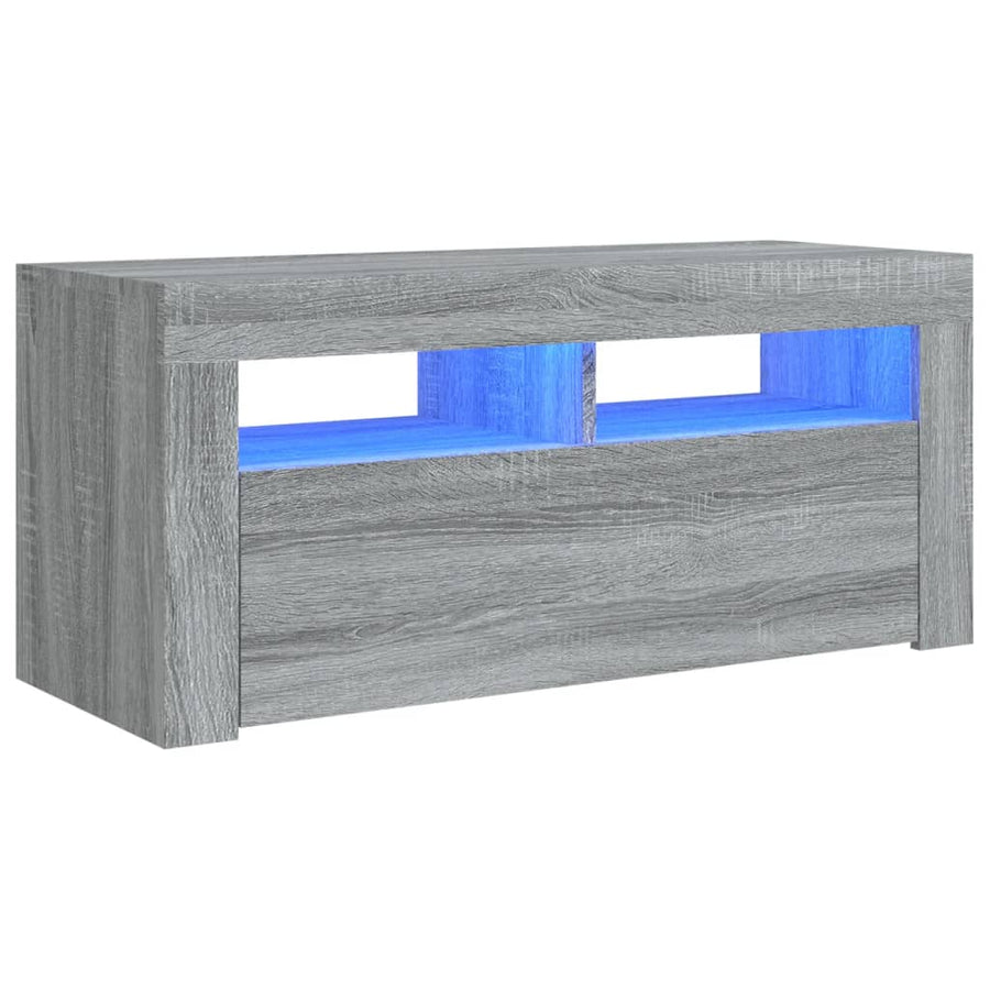 Tv-meubel met LED-verlichting 90x35x40 cm grijs sonoma eiken Grijs sonoma