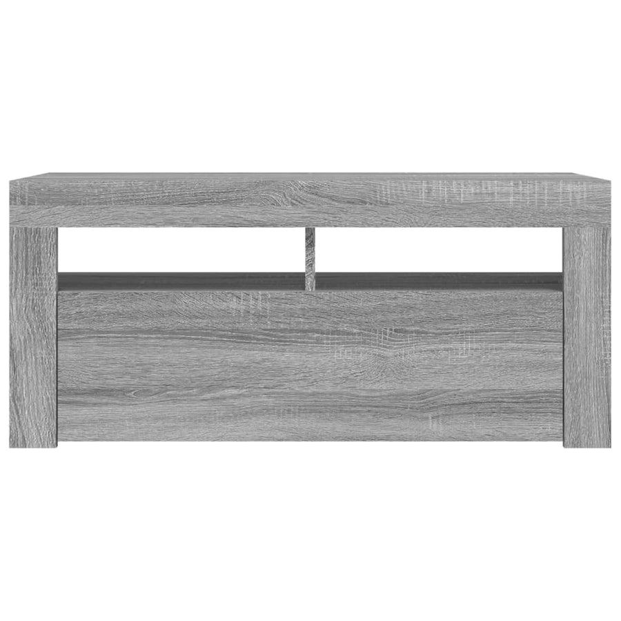 Tv-meubel met LED-verlichting 90x35x40 cm grijs sonoma eiken Grijs sonoma