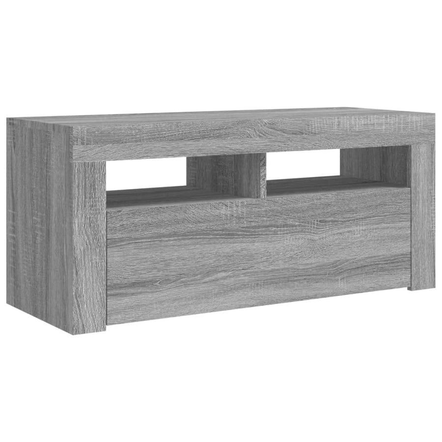 Tv-meubel met LED-verlichting 90x35x40 cm grijs sonoma eiken Grijs sonoma