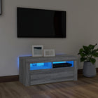 Tv-meubel 90x35x40 cm grijs sonoma eiken met LED