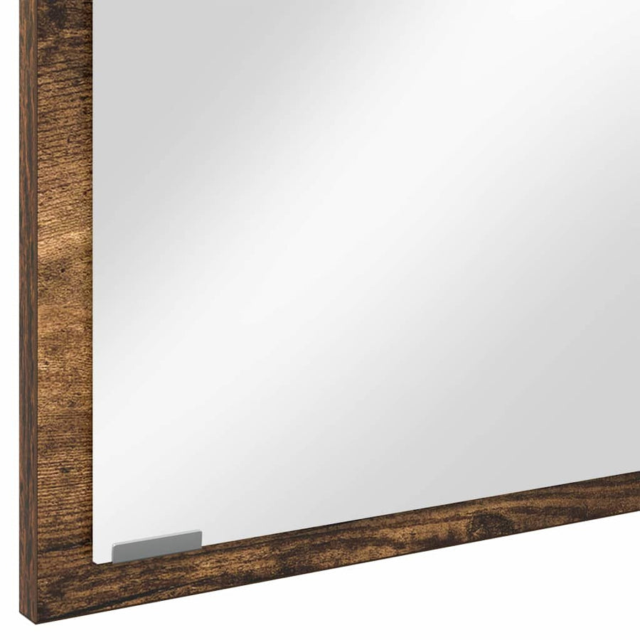 Spiegel met spiegel Gerookt eiken 90 x 8,5 x 37 cm Bewerkt hout
