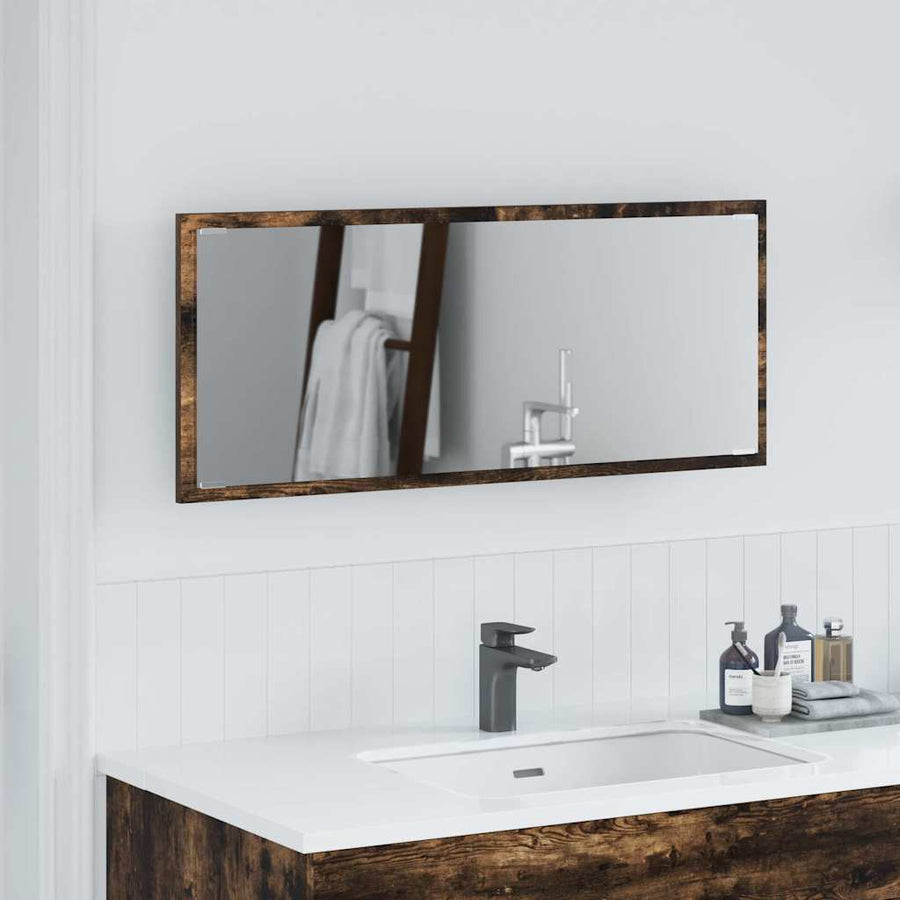 Spiegel met spiegel Gerookt eiken 90 x 8,5 x 37 cm Bewerkt hout
