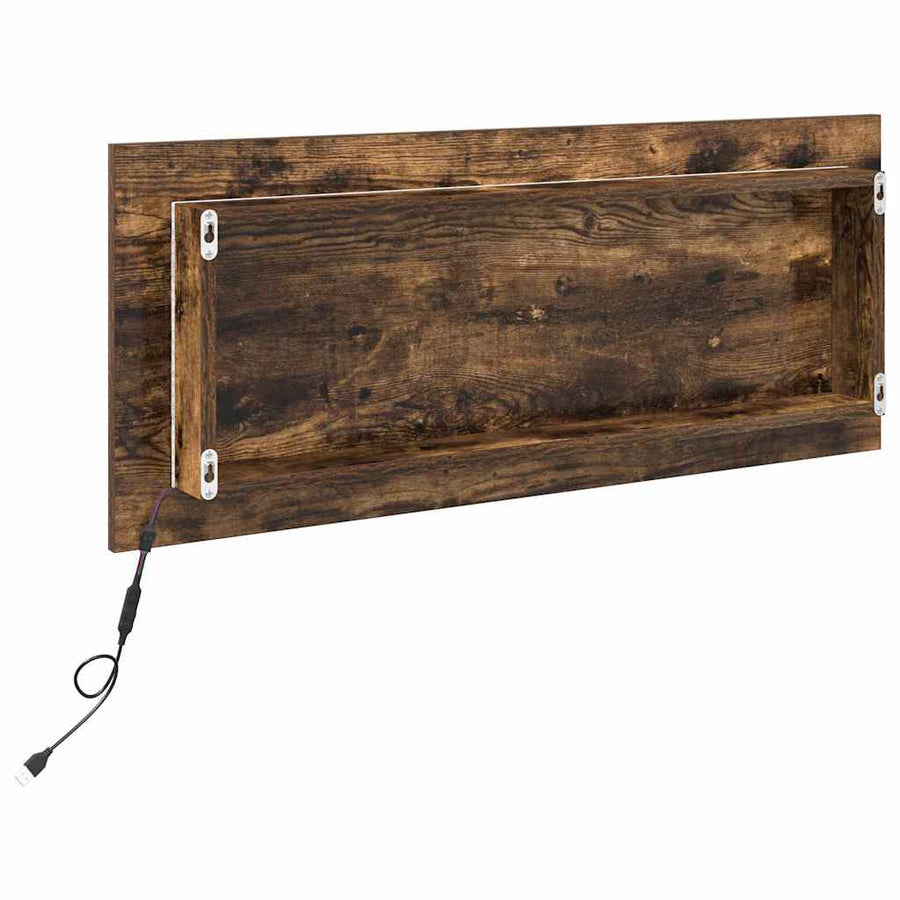 Spiegel met spiegel Gerookt eiken 90 x 8,5 x 37 cm Bewerkt hout