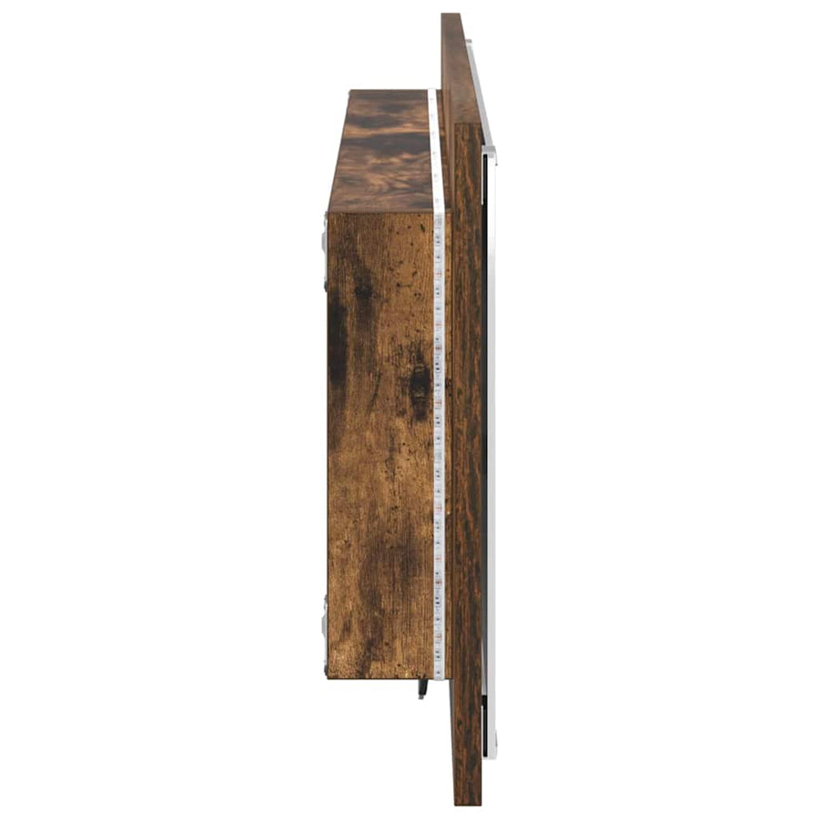 Spiegel met spiegel Gerookt eiken 90 x 8,5 x 37 cm Bewerkt hout