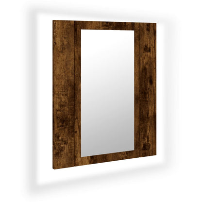 Badkamerspiegelkast Led 40X2X45 Cm Bewerkt Hout Gerookt eiken
