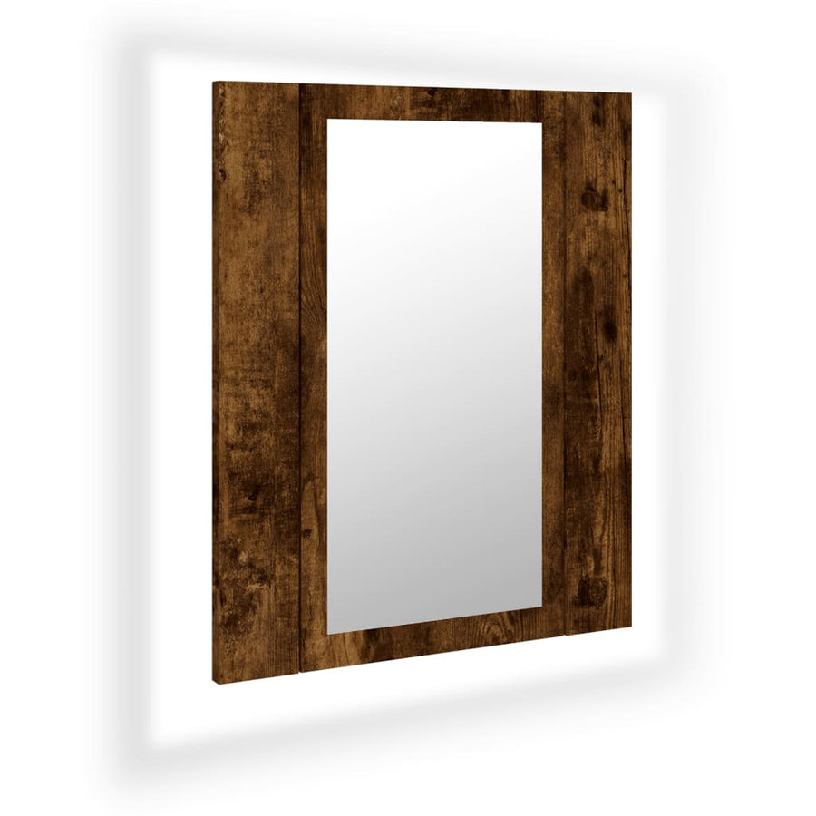 Badkamerspiegelkast Led 40X2X45 Cm Bewerkt Hout Gerookt eiken