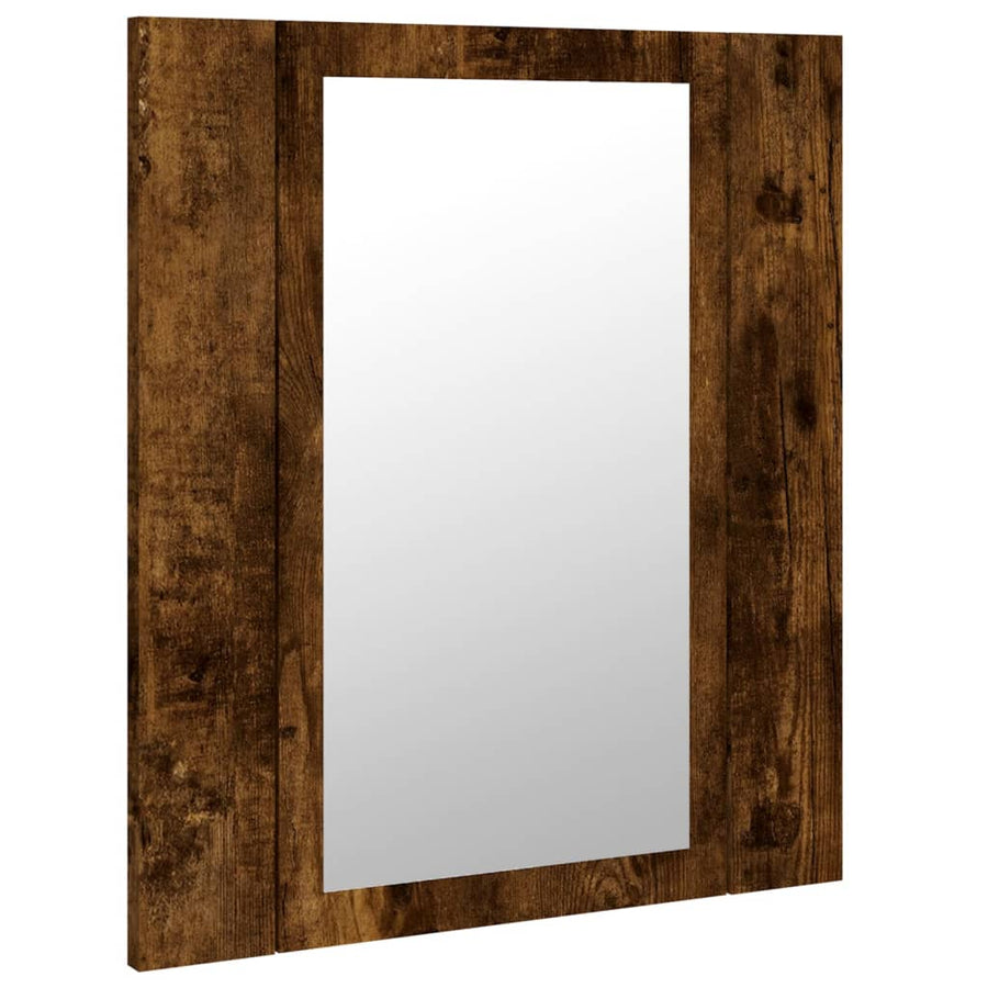 Badkamerspiegelkast Led 40X2X45 Cm Bewerkt Hout Gerookt eiken