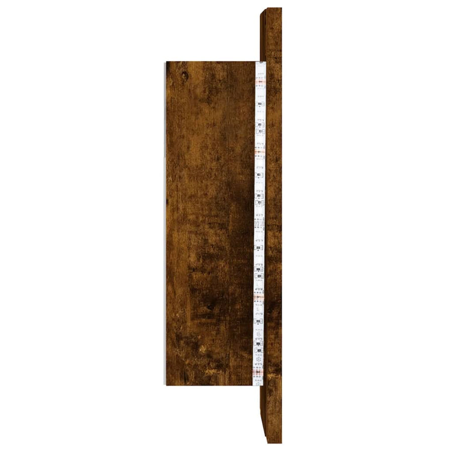Badkamerspiegelkast Led 40X2X45 Cm Bewerkt Hout Gerookt eiken