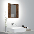 Bathroom Mirror Cabinet LED 40x12x45 cm Engineered Wood Smoked Oak