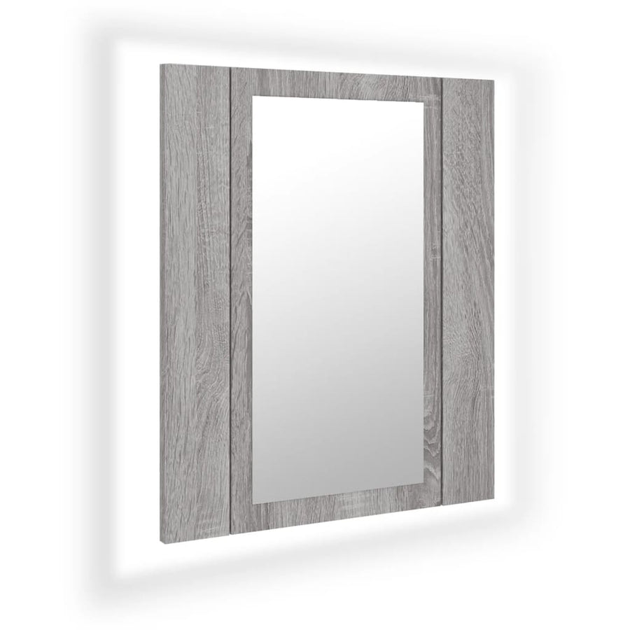 Badkamerspiegelkast Led 40X2X45 Cm Bewerkt Hout Grijs sonoma