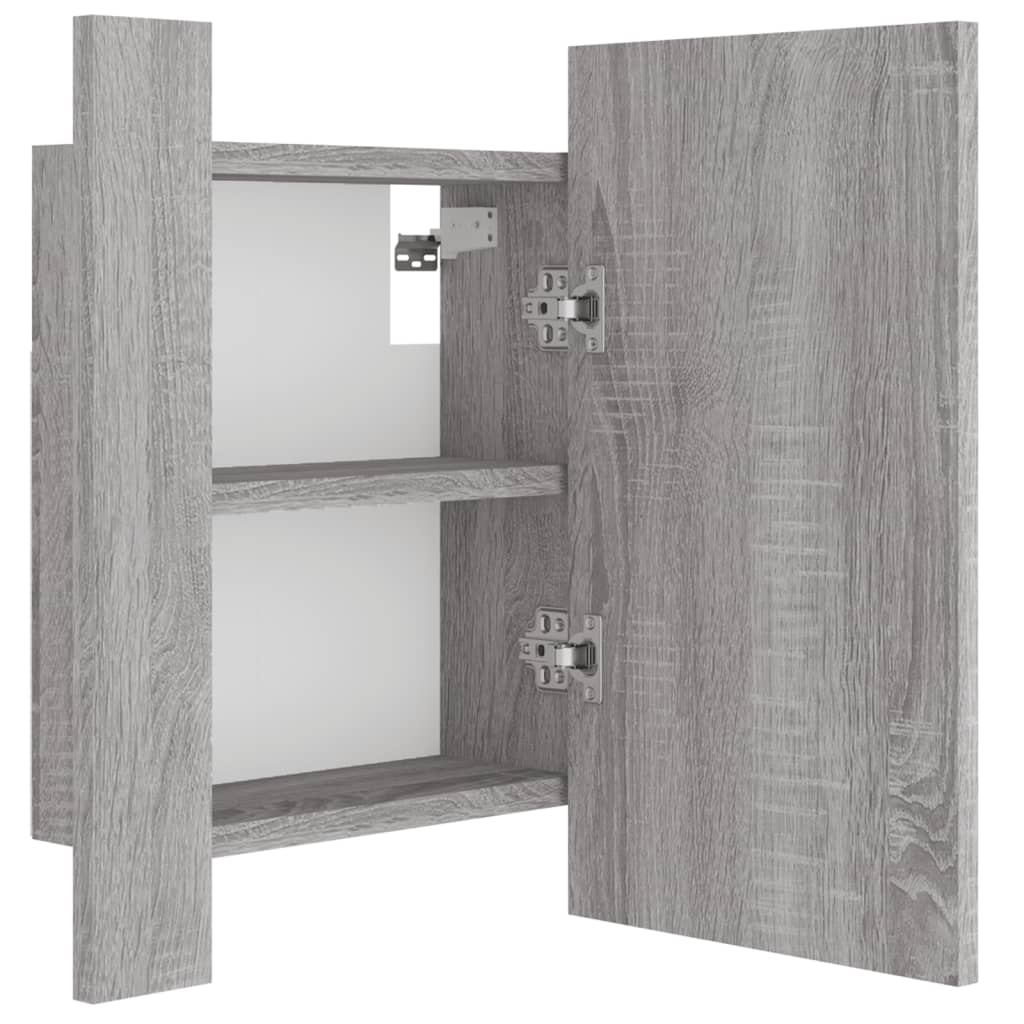 Badkamerspiegelkast Led 40X2X45 Cm Bewerkt Hout Grijs sonoma