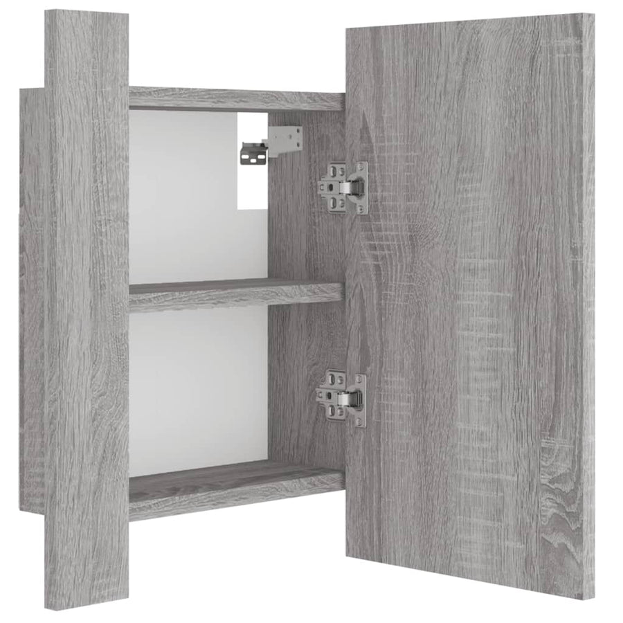 Badkamerspiegelkast Led 40X2X45 Cm Bewerkt Hout Grijs sonoma