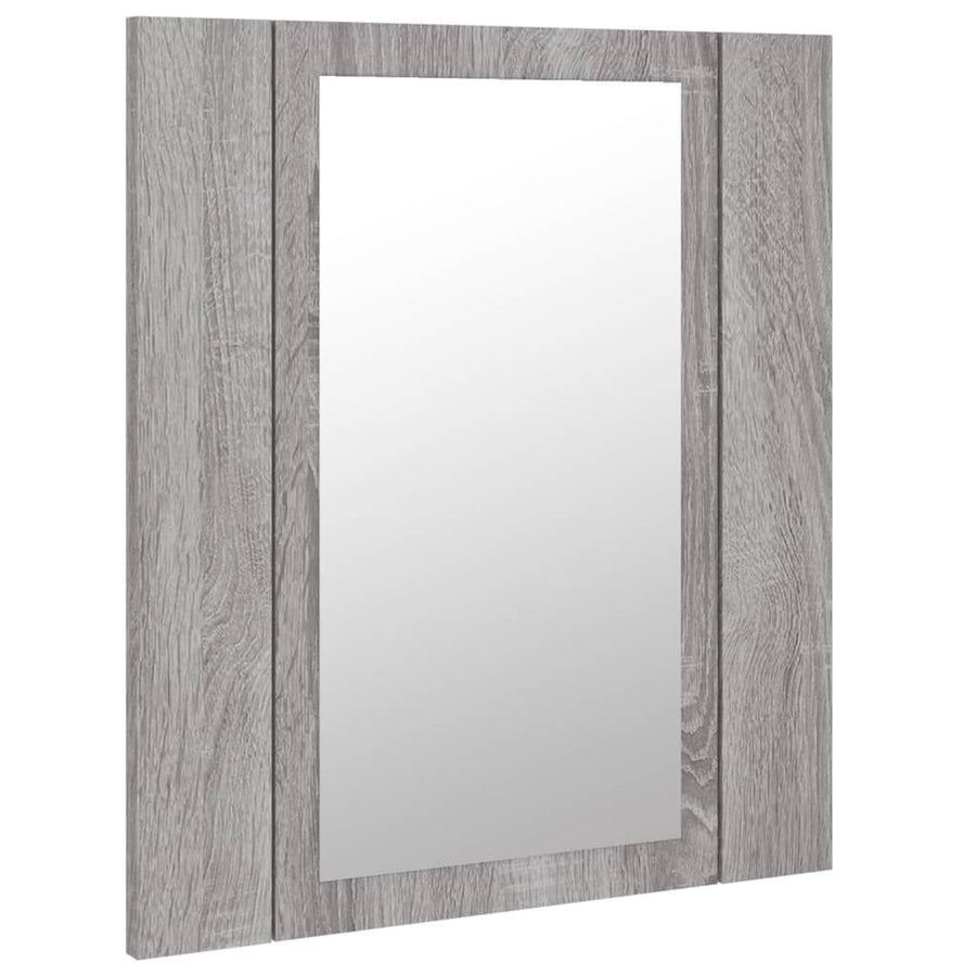 Badkamerspiegelkast Led 40X2X45 Cm Bewerkt Hout Grijs sonoma