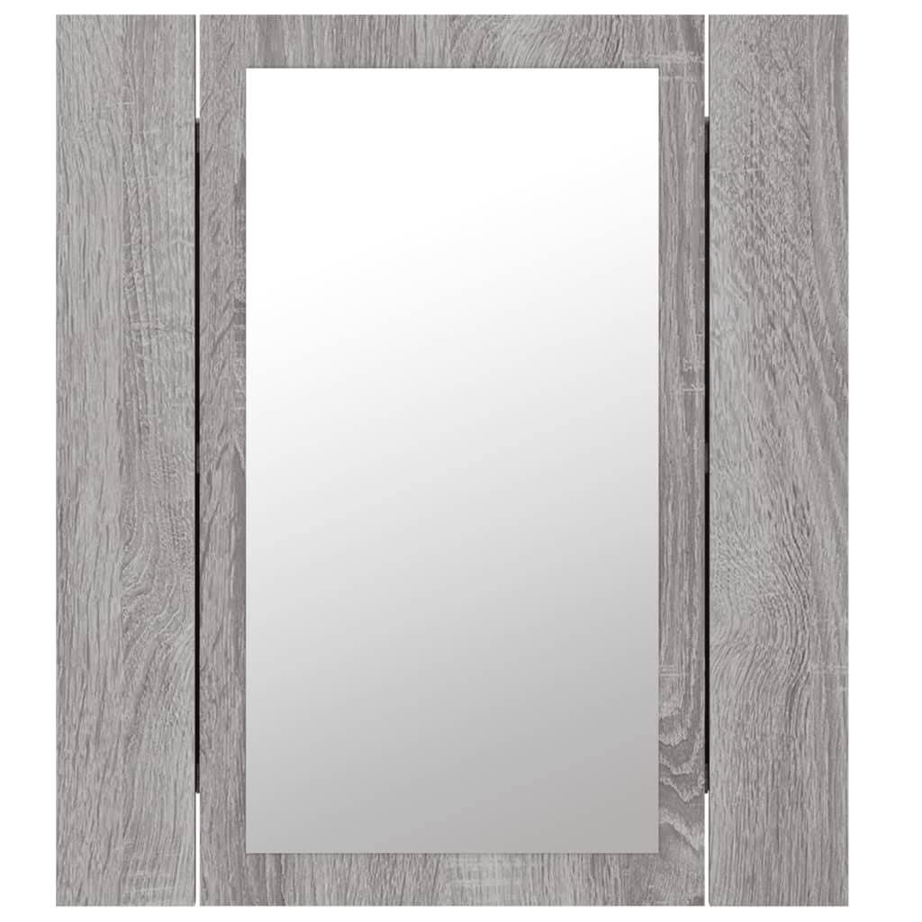 Badkamerspiegelkast Led 40X2X45 Cm Bewerkt Hout Grijs sonoma