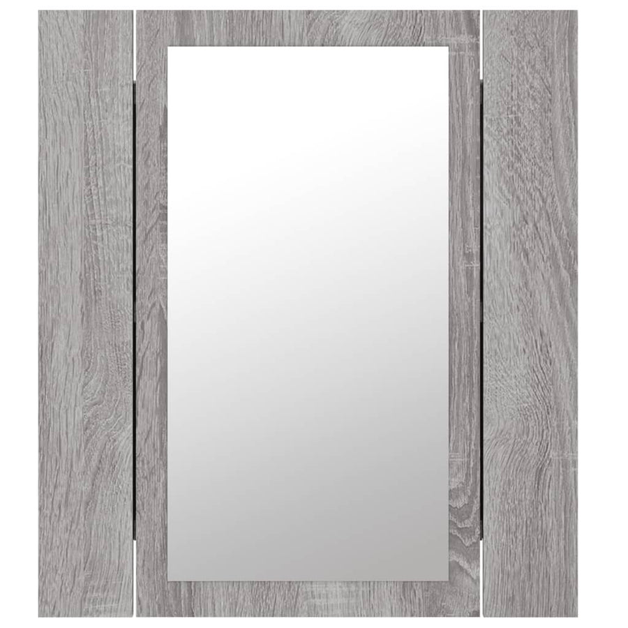 Badkamerspiegelkast Led 40X2X45 Cm Bewerkt Hout Grijs sonoma