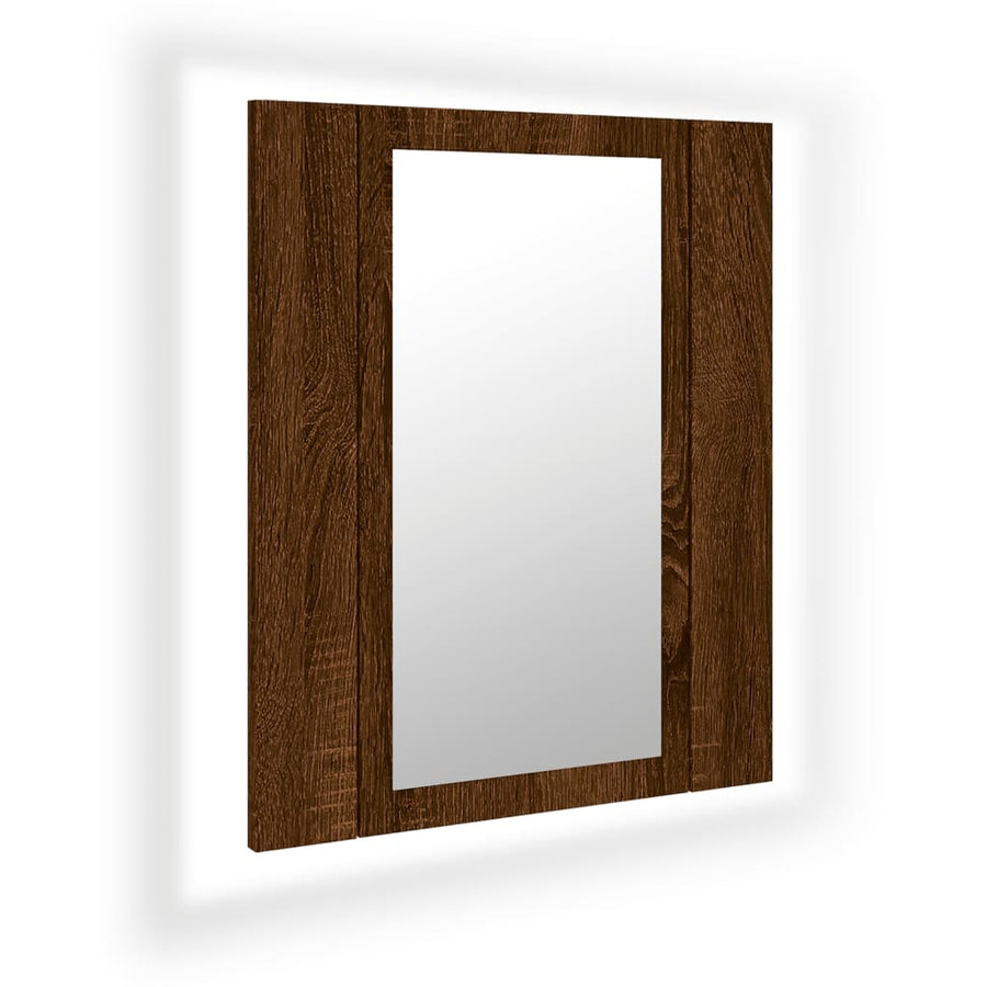 Badkamerspiegelkast Led 40X2X45 Cm Bewerkt Hout Bruineiken bruin eikenkleur