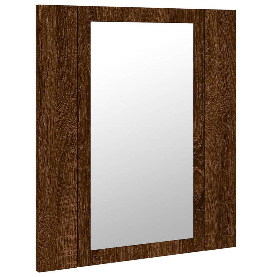 Badkamerspiegelkast Led 40X2X45 Cm Bewerkt Hout Bruineiken bruin eikenkleur